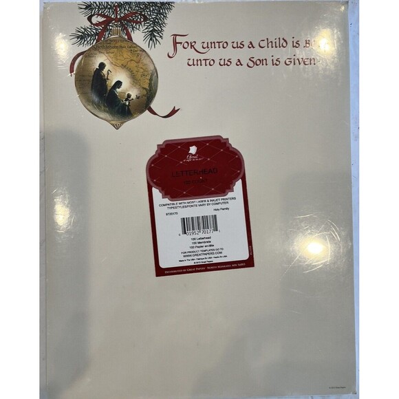 Christmas Holiday NEW Letterhead 100 Count Holy Family Sz 8 1/2 X 11 - Picture 1 of 2